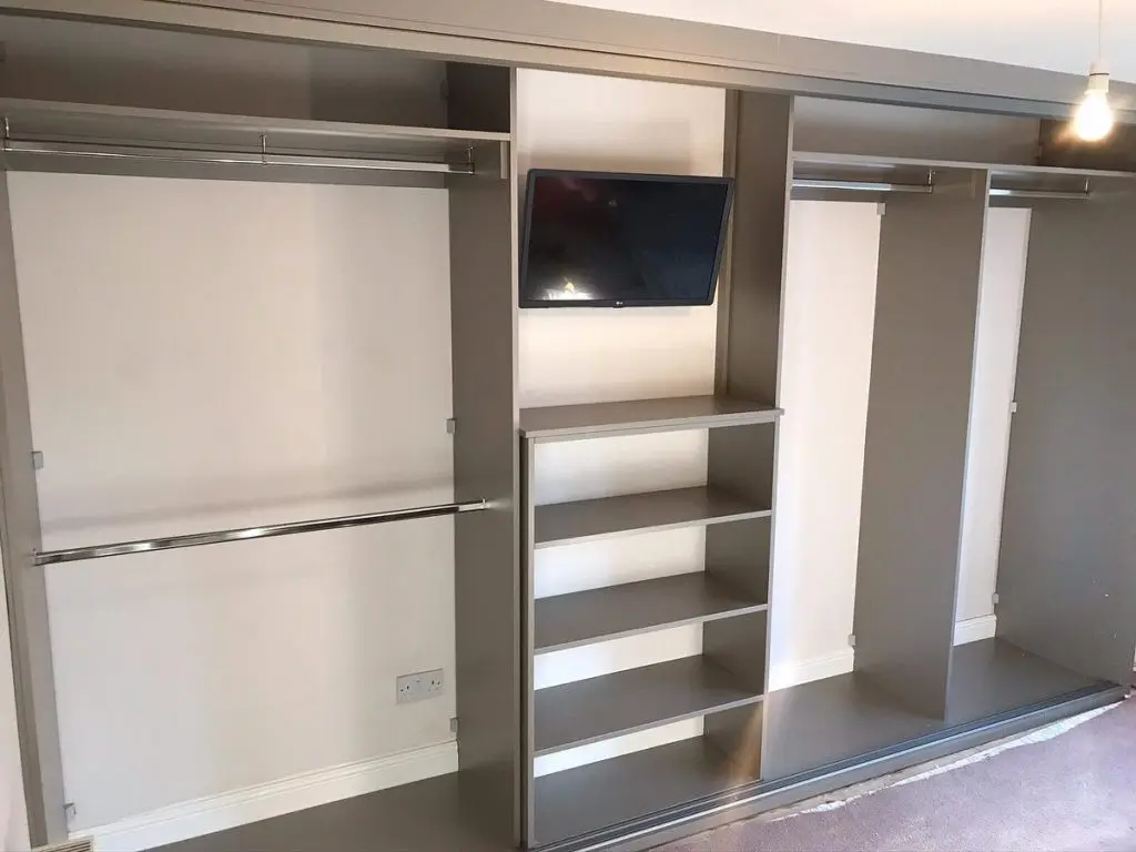 floor to ceiling grey wardrobe internal